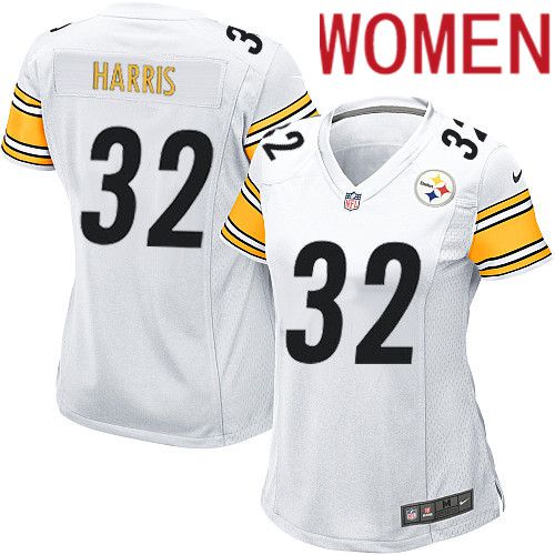 Women Pittsburgh Steelers 32 Franco Harris Nike White Game NFL Jersey